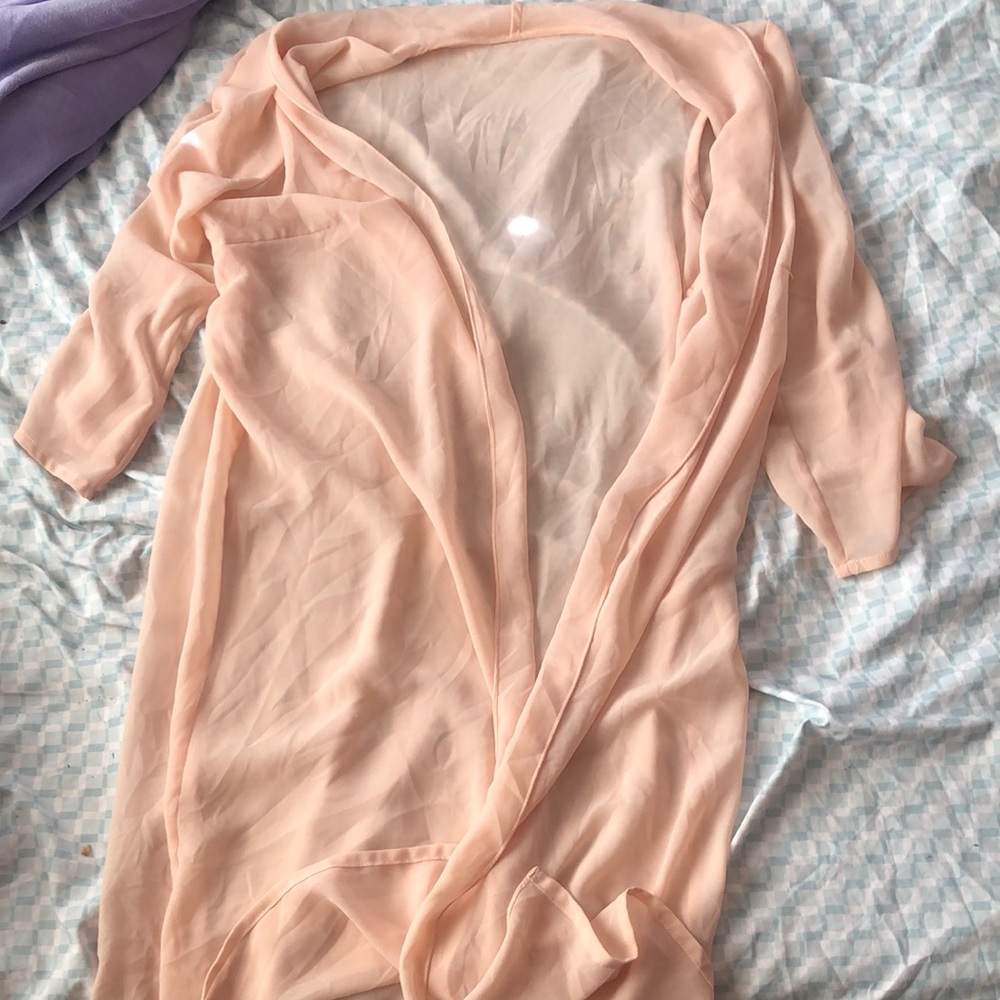 Elegant Sheer Pink Robe